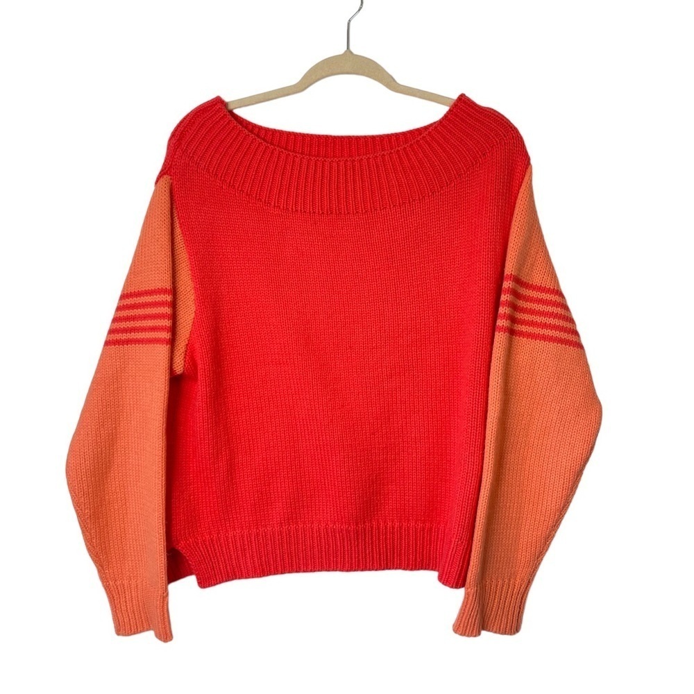 Judith March Scoop Neck Sweater Women’s Size Medium Long Sleeved Red Orange